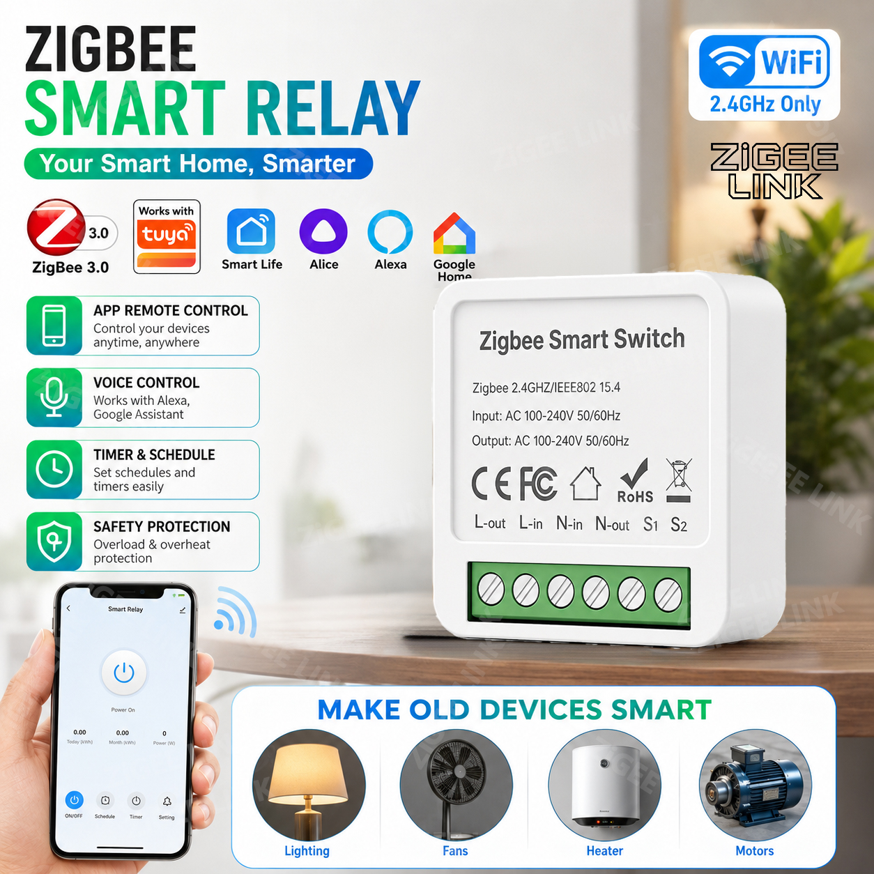 Home Automation Diy - Mini WIFI Zigbee3.0 Smart Switch DIY