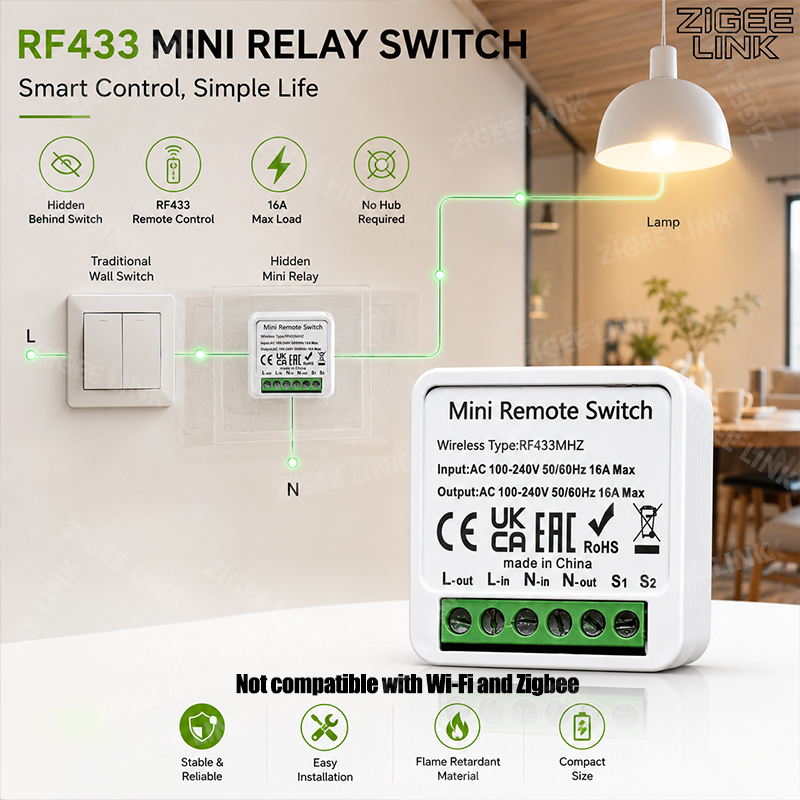 RF433MHz 16A Mini Smart Relay  – обзор и цена Home Automation Systems Diy